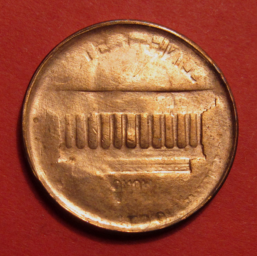 No-Date-Lincoln-Memorial-Cent-Zinc-Mint-Error---Clashed-Capped-Die-Strike