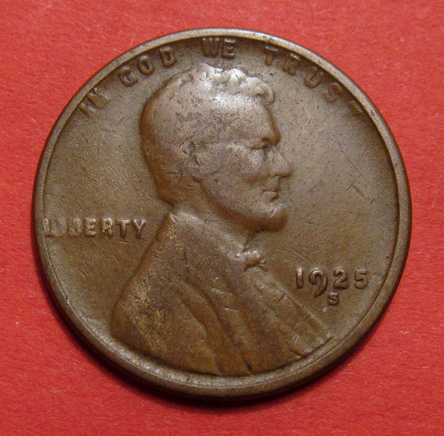 1925-S-Lincoln-Wheat-Cent-Mint-Error---Struck-On-Thin-Rolled-Planchet-2.71g