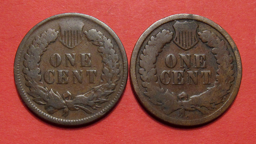 1xx6/1889-Indian-Head-Cents---Tapered-Planchet-Vs-Grease-Fill