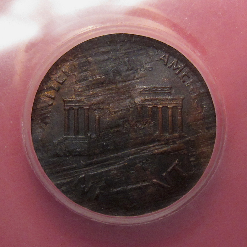 1962-Lincoln-Memorial-Cent-Mint-Error---Struck-On-Split-Blank