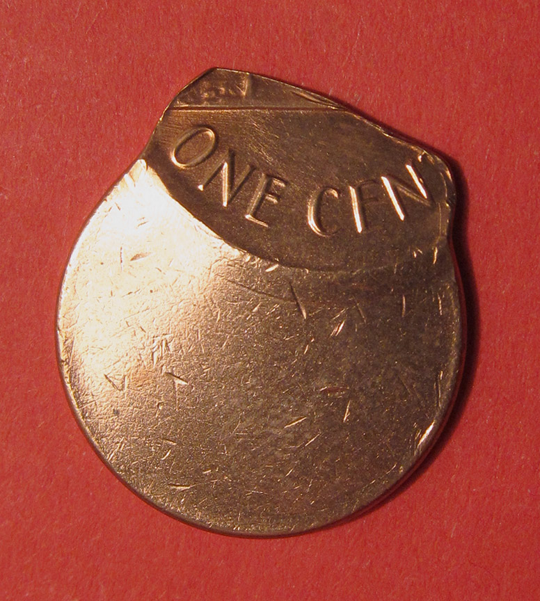 No-Date-Lincoln-Memorial-Cent-Mint-Error---Off-Center-Chain-Strike
