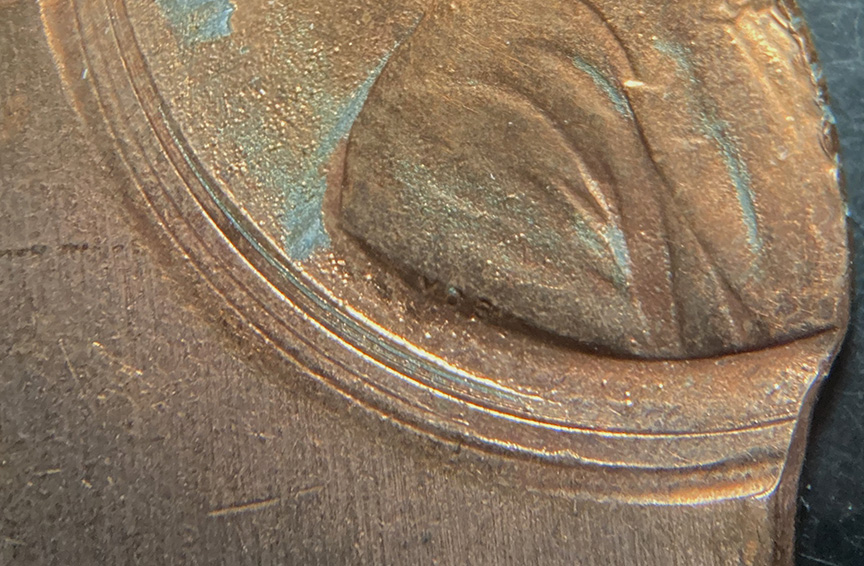 No-Date-Lincoln-Memorial-Cent-Mint-Error---Off-Center-With-Odd-Rings