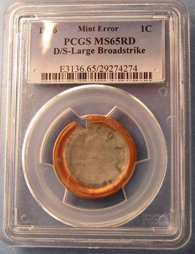 1996-Lincoln-Memorial-Cent-Mint-Error---Double-Struck-Broadstrike