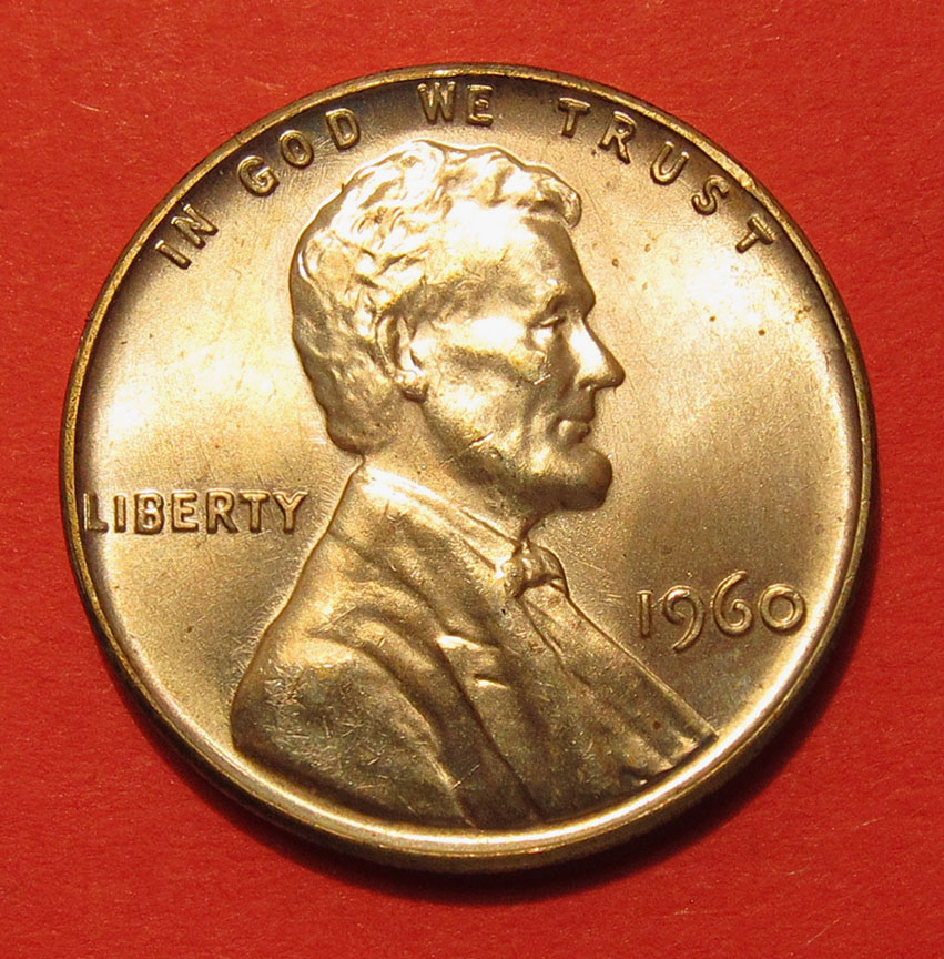 1960-Lincoln-Memorial-Cent-Damage---Plated