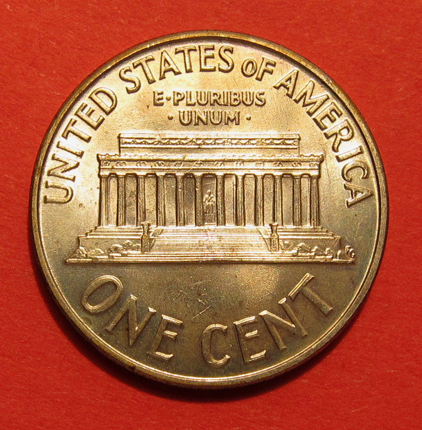 1960-Lincoln-Memorial-Cent-Damage---Plated