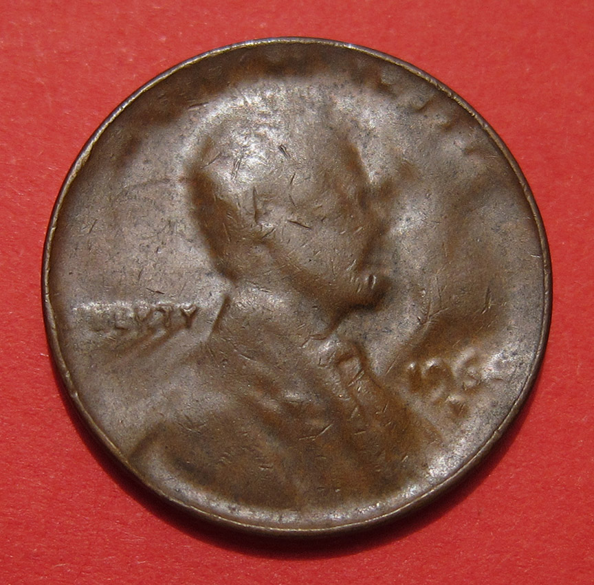 196x-D-Lincoln-Memorial-Cent-Mint-Error---Struck-Through-Die-Cap