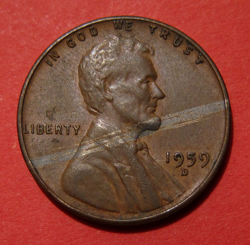 1959-D-Lincoln-Memorial-Cent-Mint-Error---Alloy-Issue