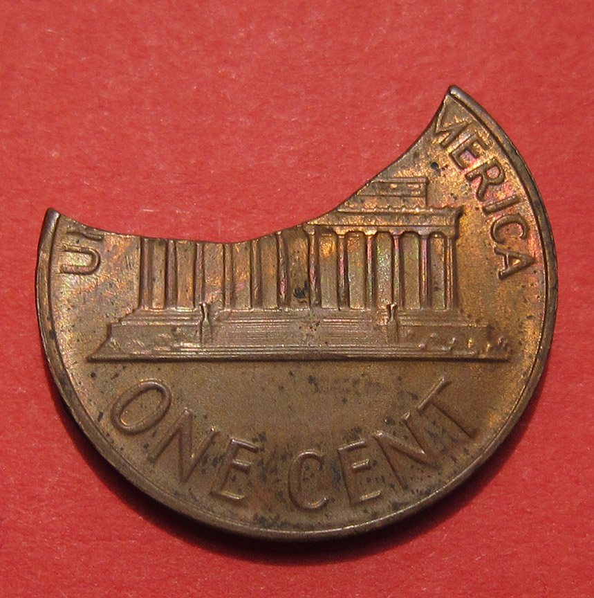 1964-D-Lincoln-Memorial-Cent-Mint-Error---Clipped-Planchet