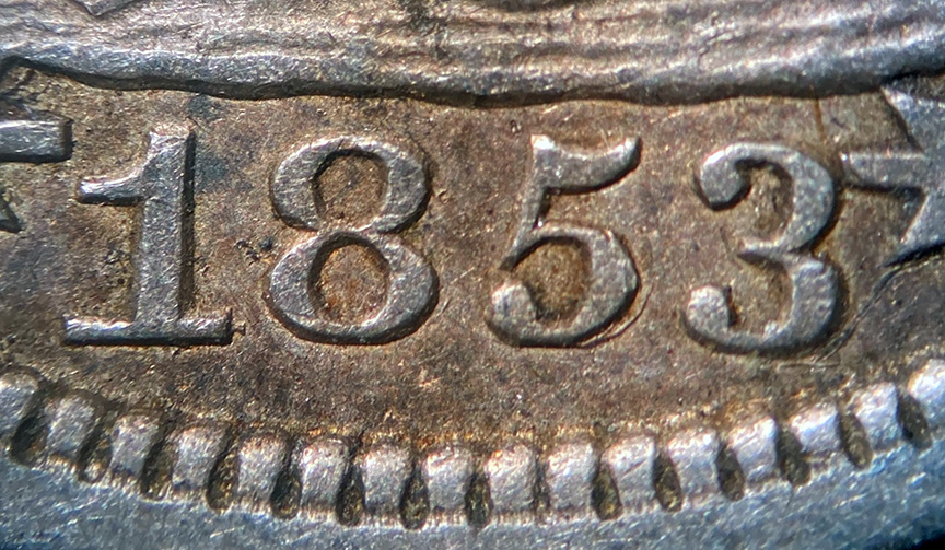 1853-Seated-Liberty-Dime-Arrows-RPD---Fs301