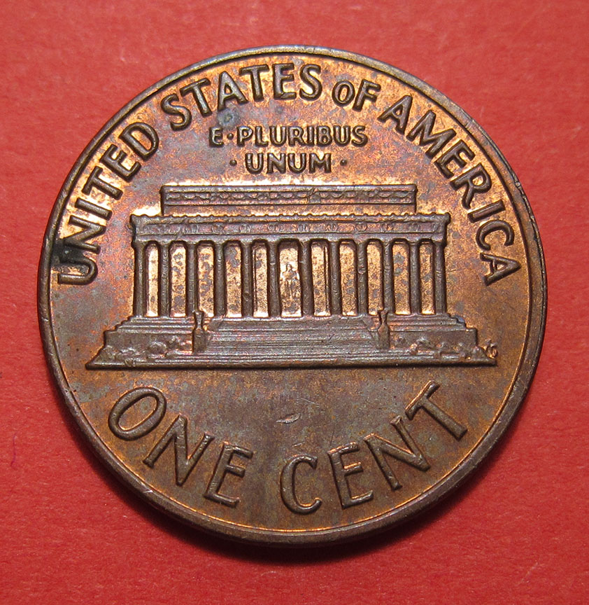 1972-D-Lincoln-Memorial-Cent-Mint-Error---Struck-Through-Late-Stage-Die-Cap-Rotated?