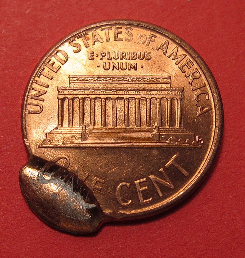 1991-Lincoln-Memorial-Cent-Mint-Error---Double-Struck-Uniface