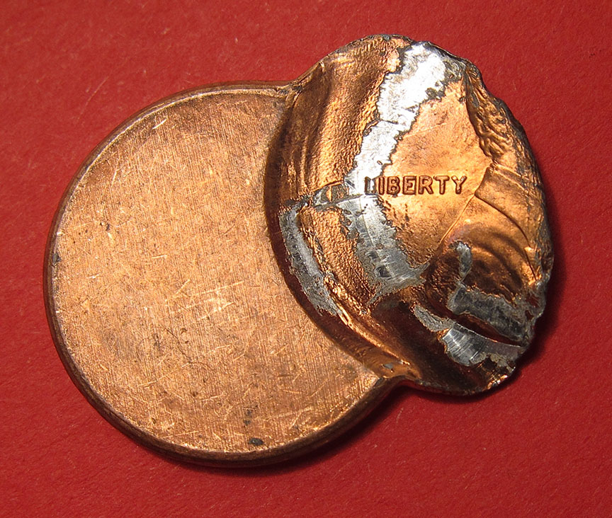 No-Date-Lincoln-Cent-Zinc-Mint-Error---Off-Center-Uniface