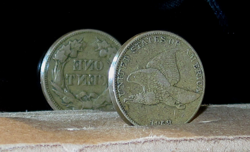 1858-Flying-Eagle-Cent-Large-Letters-Mint-Error---Rotated-Dies-180-Degrees