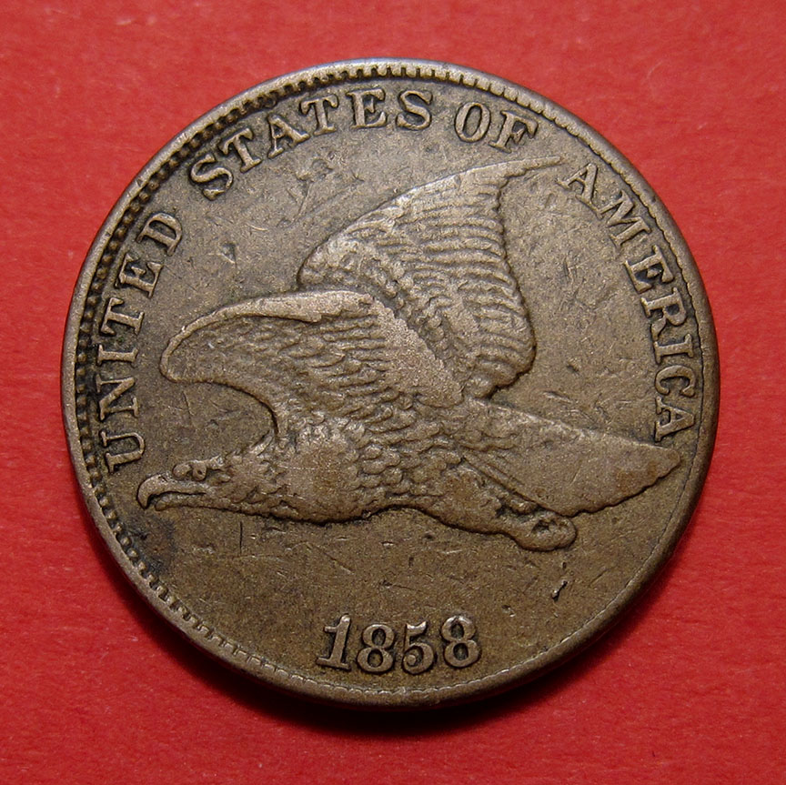 1858-Flying-Eagle-Cent-Large-Letters-Mint-Error---Rotated-Dies-180-Degrees