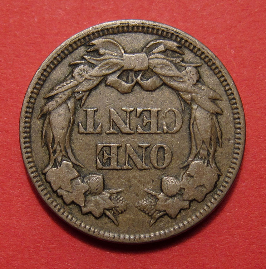 1858-Flying-Eagle-Cent-Large-Letters-Mint-Error---Rotated-Dies-180-Degrees