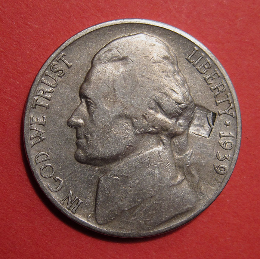 1939-S-Jefferson-Nickel-Mint-Error---Lamination