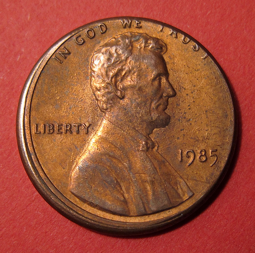 1985-Lincoln-Memorial-Cent-Mint-Error---Partial-Collar-+-Mad