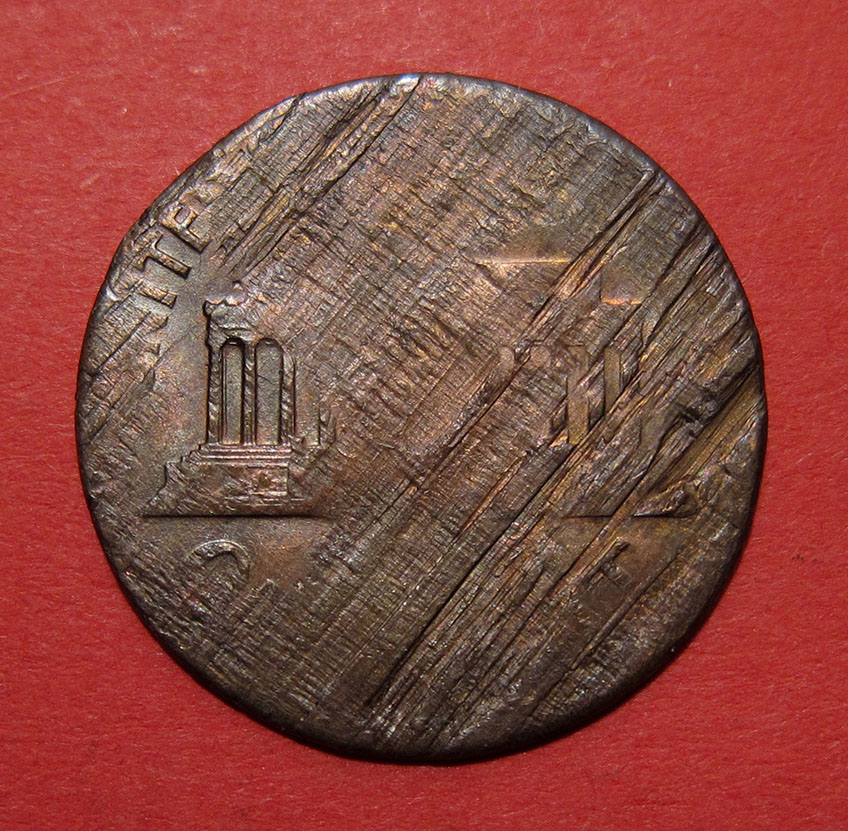 197x-Lincoln-Memorial-Cent-Mint-Error---Split-Planchet-Before-Strike-1.29g