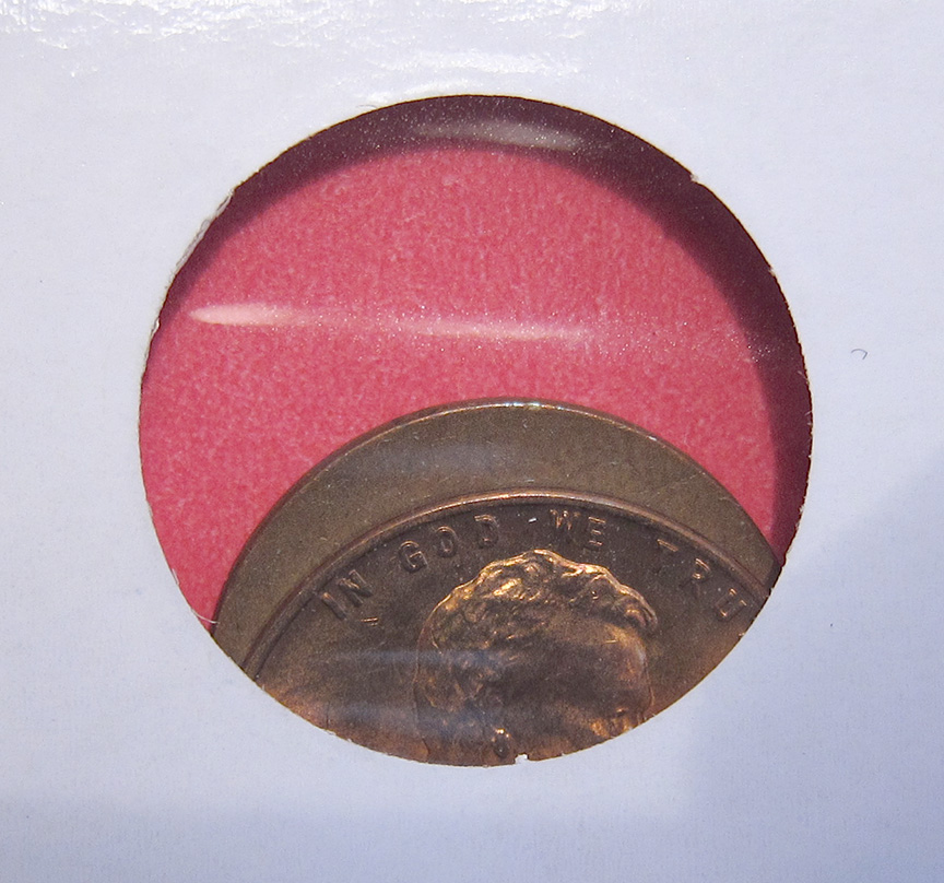 No-Date-Lincoln-Memorial-Cent-Mint-Error---Off-Center-Partial-Brockage