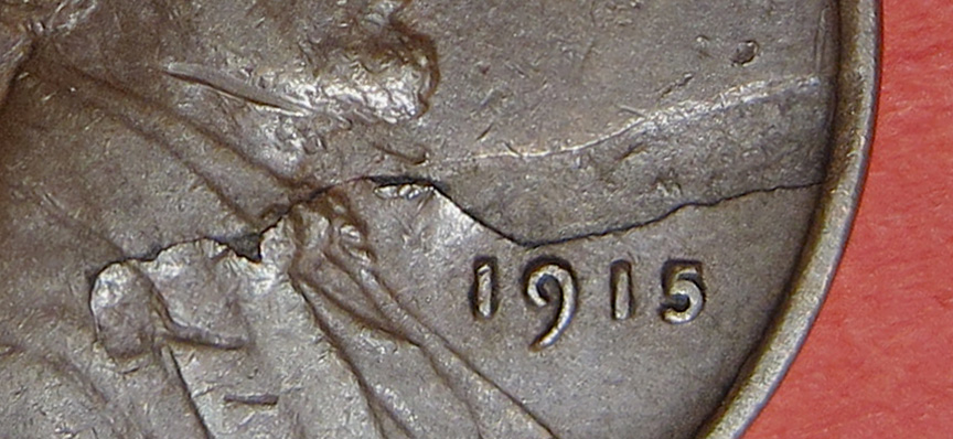 1915-Lincoln-Wheat-Cent-Mint-Error---Lamination-Loss