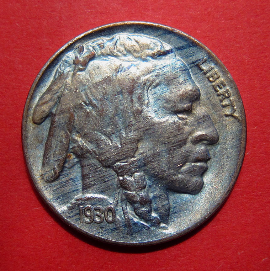 1930-Buffalo-Nickel-Doubled-Die-Reverse---Toned