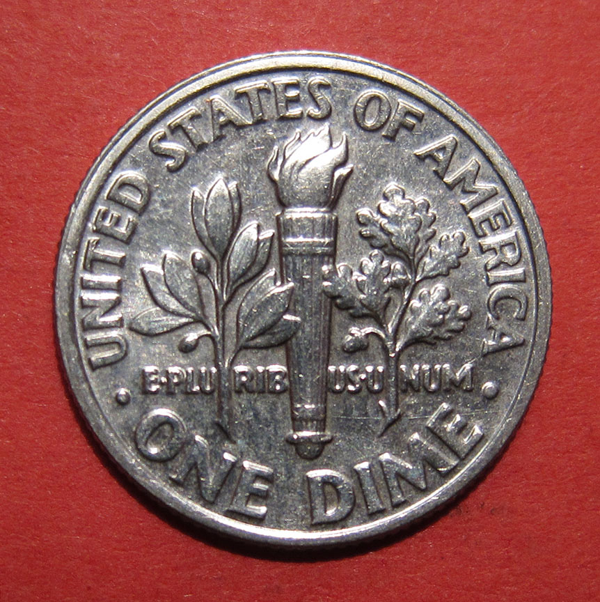 1995-P-Roosevelt-Dime-Mint-Error---Struck-Through-Detached,-Laterally-Shifted-Die-Cap