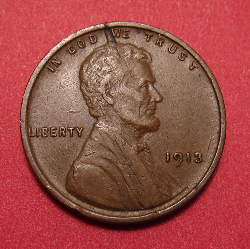 1913-Lincoln-Wheat-Cent-Mint-Error---Lamination-Issues