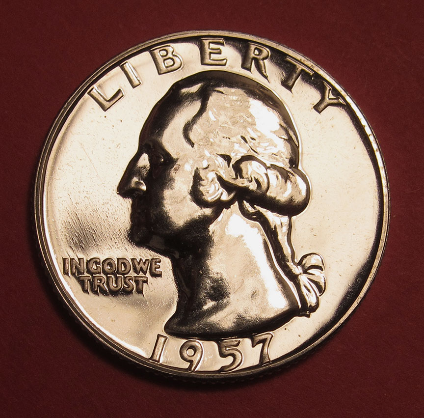 1957-Proof-Washington-Quarter---Trail-Dies