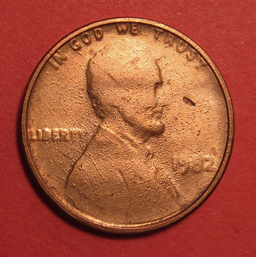 1982-Lincoln-Memorial-Cent---Struck-Through-Grease-Greasy-Ghost-+-Grease-Mediated-Radial-Smear