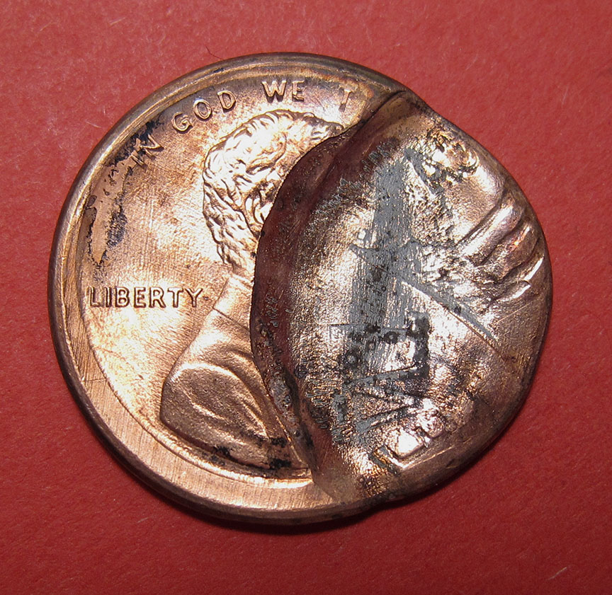 No-Date-Lincoln-Cent-Zinc-Mint-Error---Broadstruck-W/-Partial-Brockage