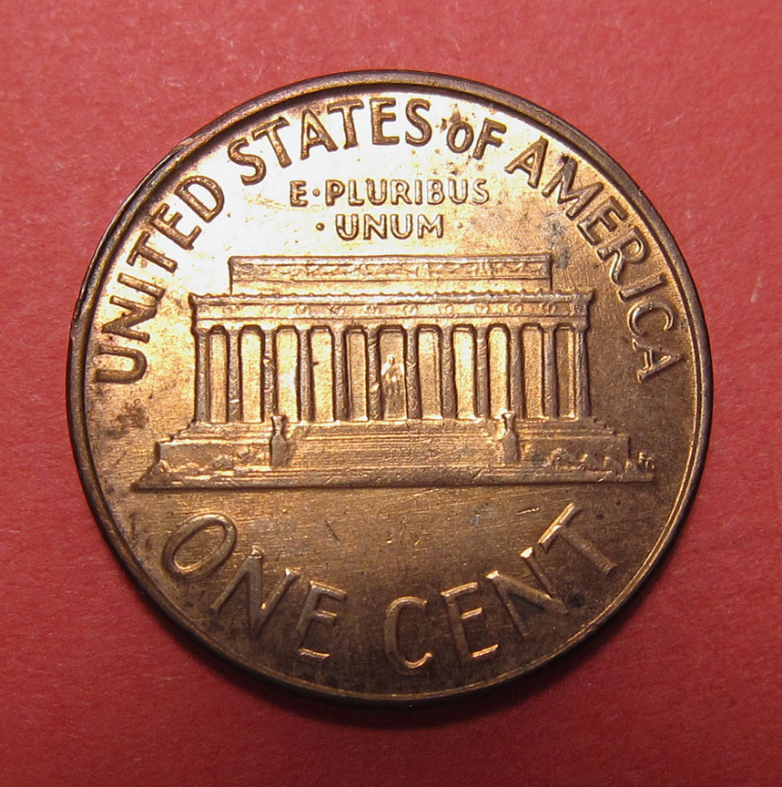 1964-Lincoln-Memorial-Cent-Mint-Error---Indent