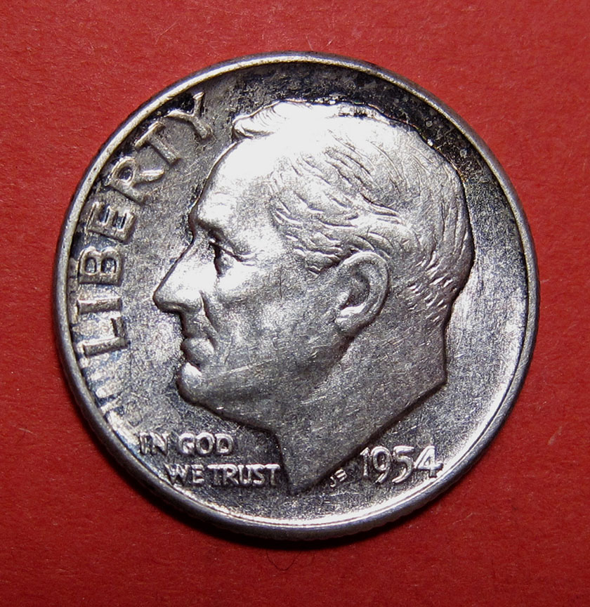 1954-Roosevelt-Dime-Doubled-Die---DDR-002,-FS-801
