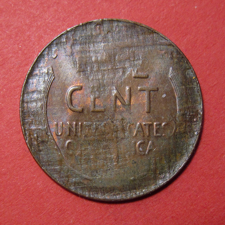 195x-Lincoln-Wheat-Cent-Mint-Error---Split-Planchet-Before-Strike---1.48g