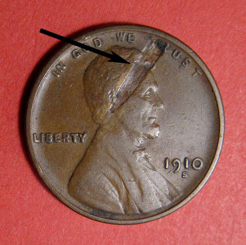 1910-S-Lincoln-Wheat-Cent-Mint-Error---Lamination