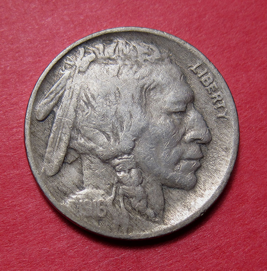 1916-Buffalo-Nickel-Mint-Error---Very-Thin-Lamination-Loss