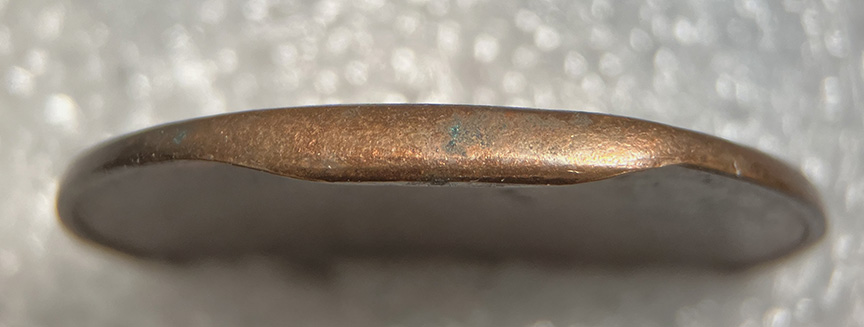 Lincoln-Cent-Mint-Error---Split-Planchet-With-Oddity-PMD?-1.60g