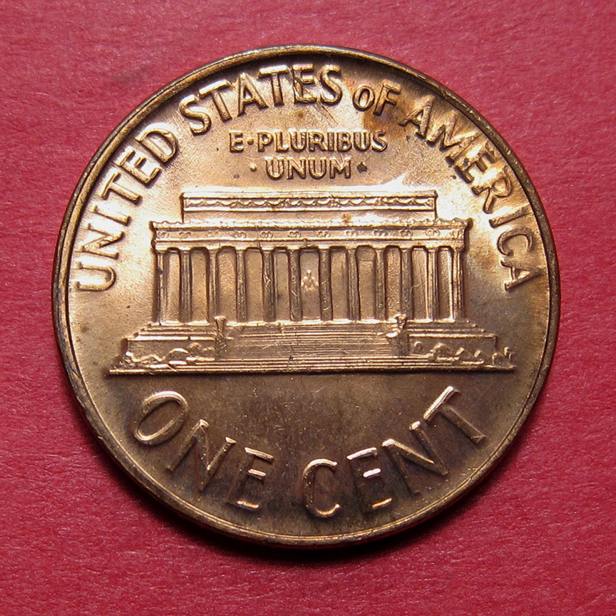 1966-Lincoln-Memorial-Cent-Mint-Error---Struck-Through-And-S/T-Retained