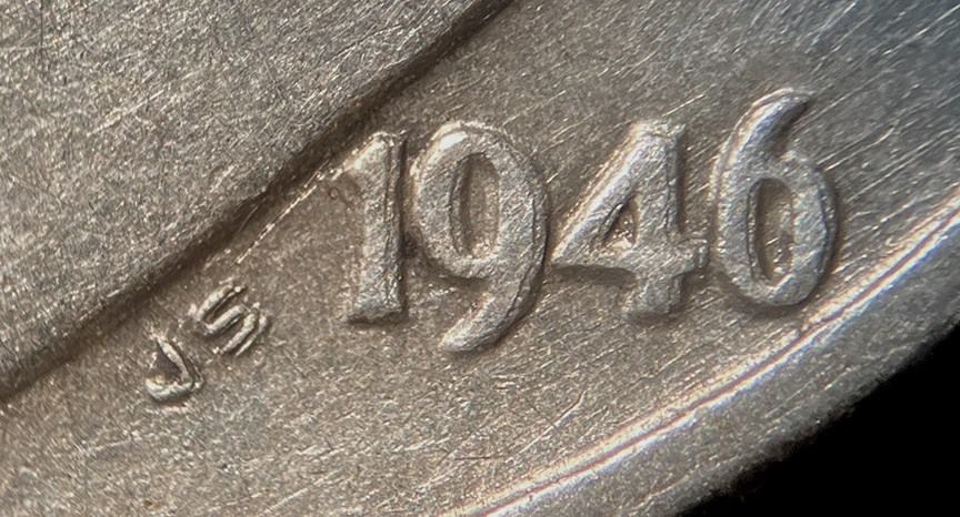 1946-Roosevelt-Dime-Doubled-Die-Mint-Error---DDO-010,-Ragged-Clip,-Cracked-Planchet