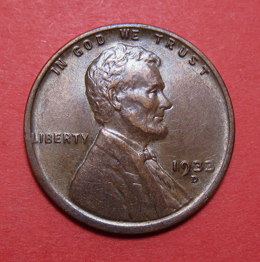 1933-D/D-Lincoln-Wheat-Cent-Mint-Error---RPM-002-On-A-Tapered-Planchet-2.74g