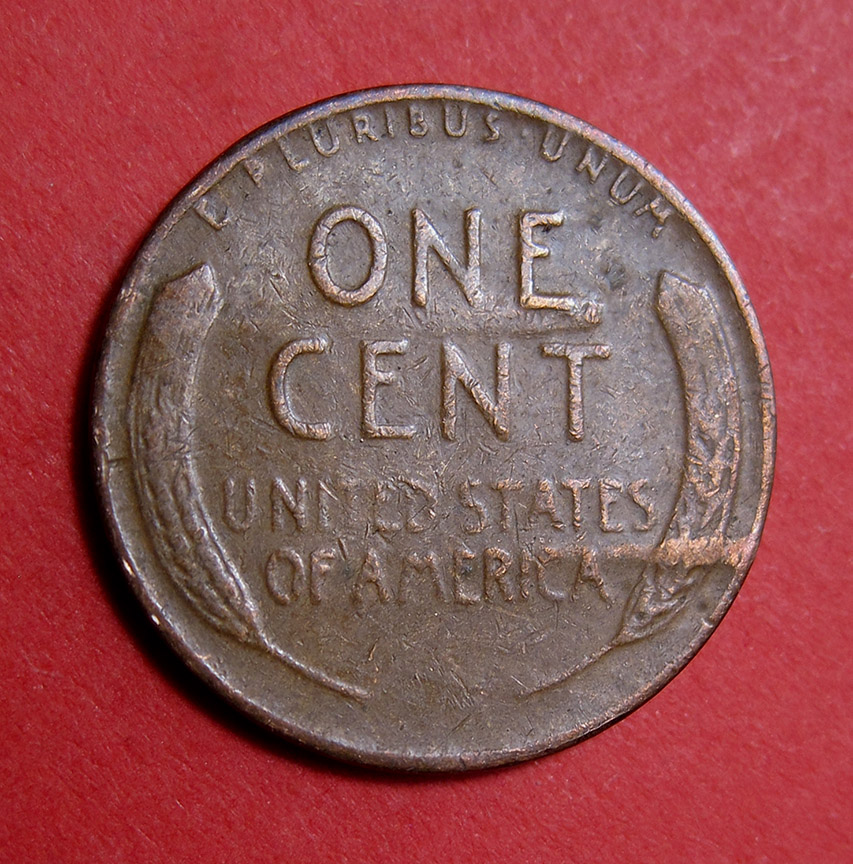 1951-D-Lincoln-Wheat-Cent-Damage---Likely-Acid-Bath