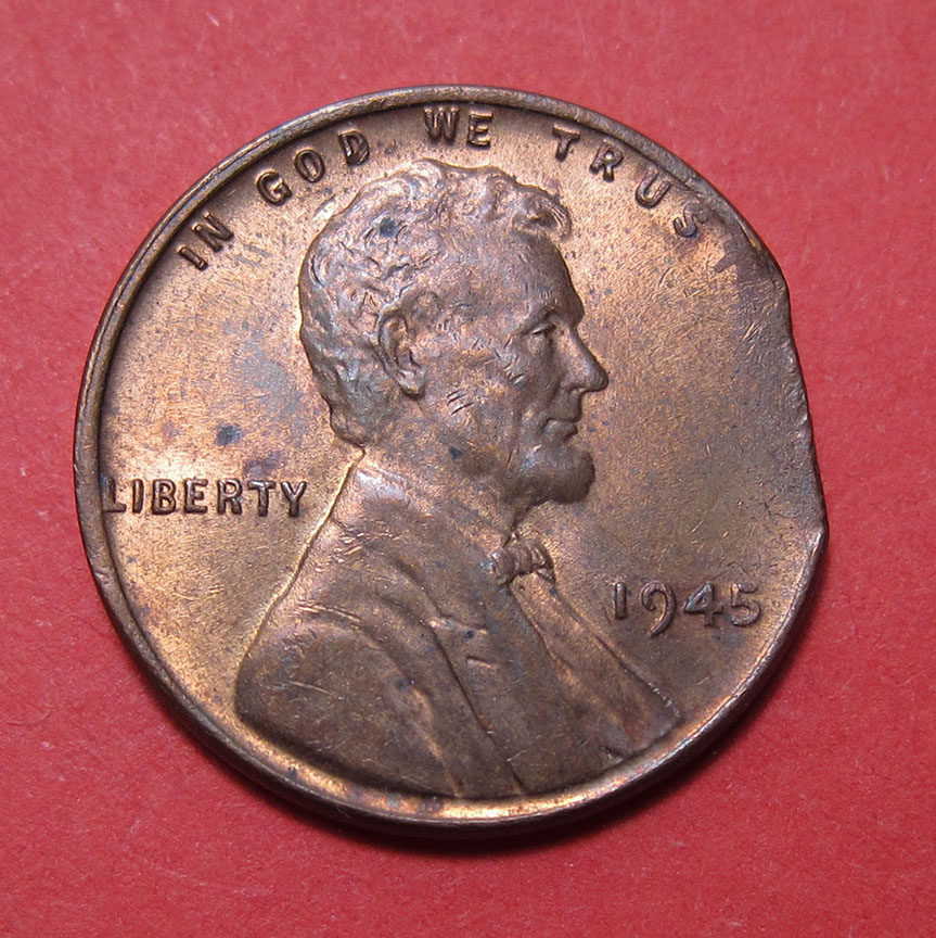 1945-Lincoln-Wheat-Cent-Mint-Error---Straight-Clip