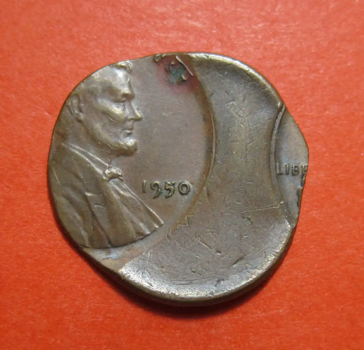 1950-Lincoln-Wheat-Cent-Mint-Error---Double-Struck-Both-Strikes-Off-Center
