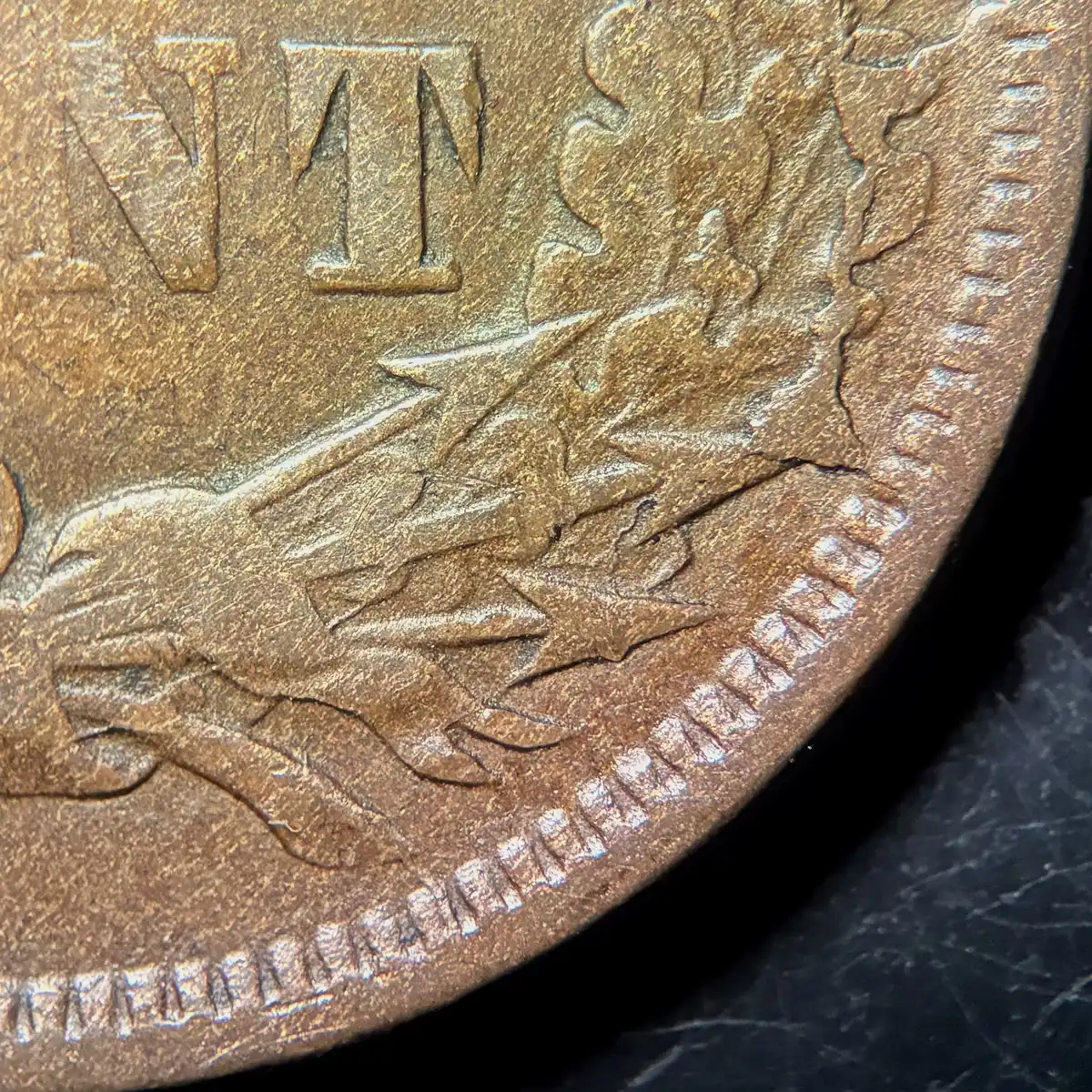 1866-Indian-Head-Cent-Mint-Error---Shattered-Die