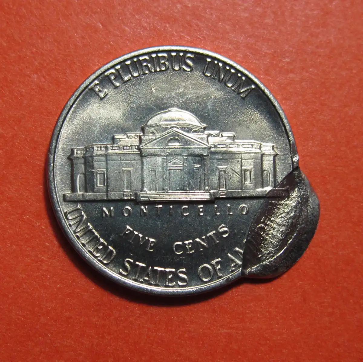 1996-P-Jefferson-Nickel-Mint-Error---Double-Struck-Uniface