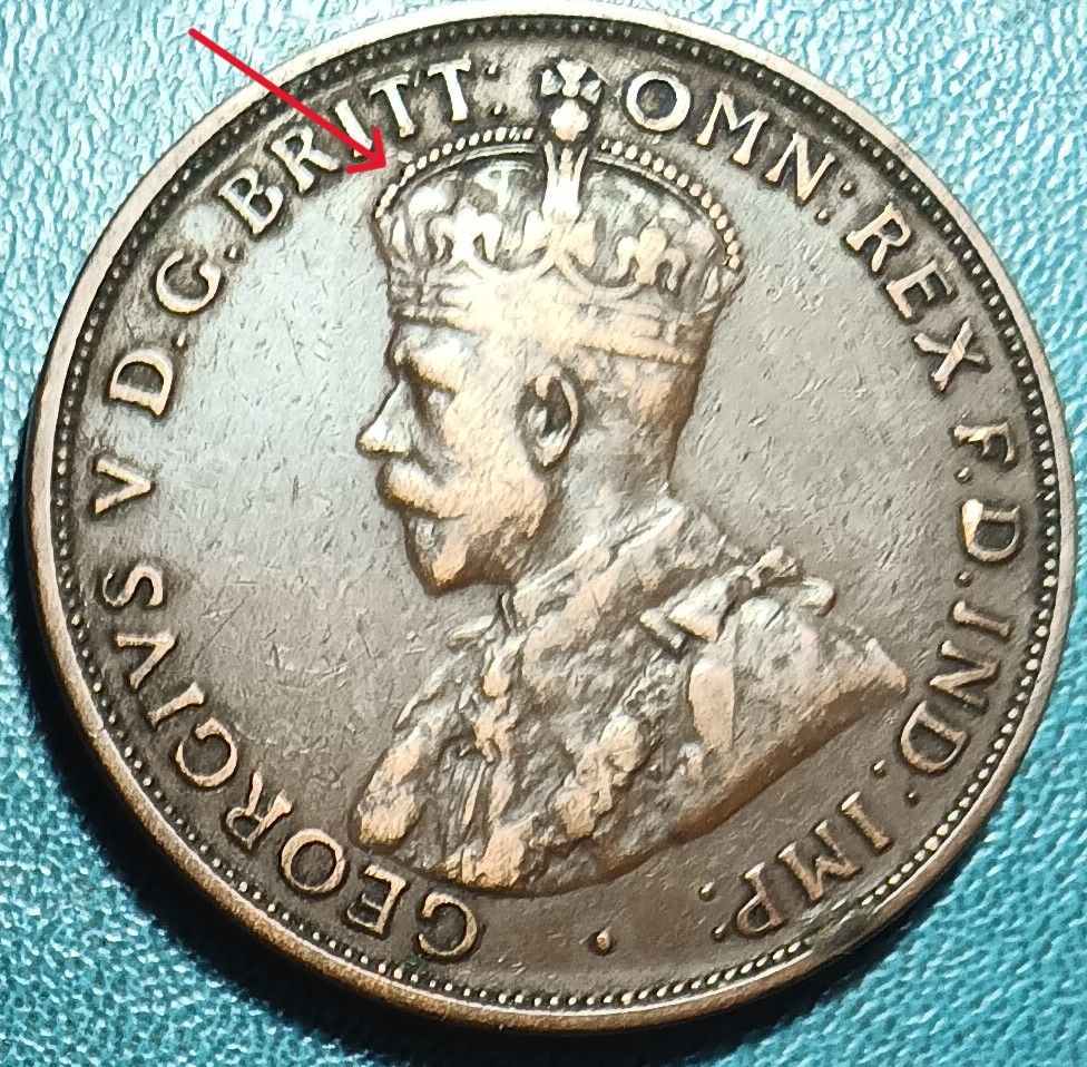1917-Australian-Penny---4th-Front-Pearl-Half-Missing.