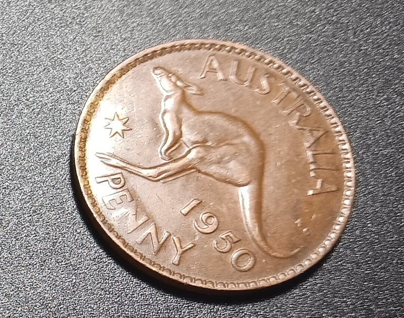 1950-Australian-Penny-With-A-Bulge-Under-Penn