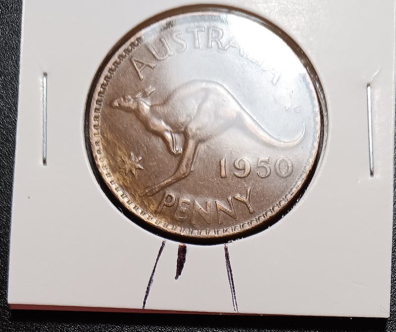 1950-Australian-Penny-With-A-Bulge-Under-Penn