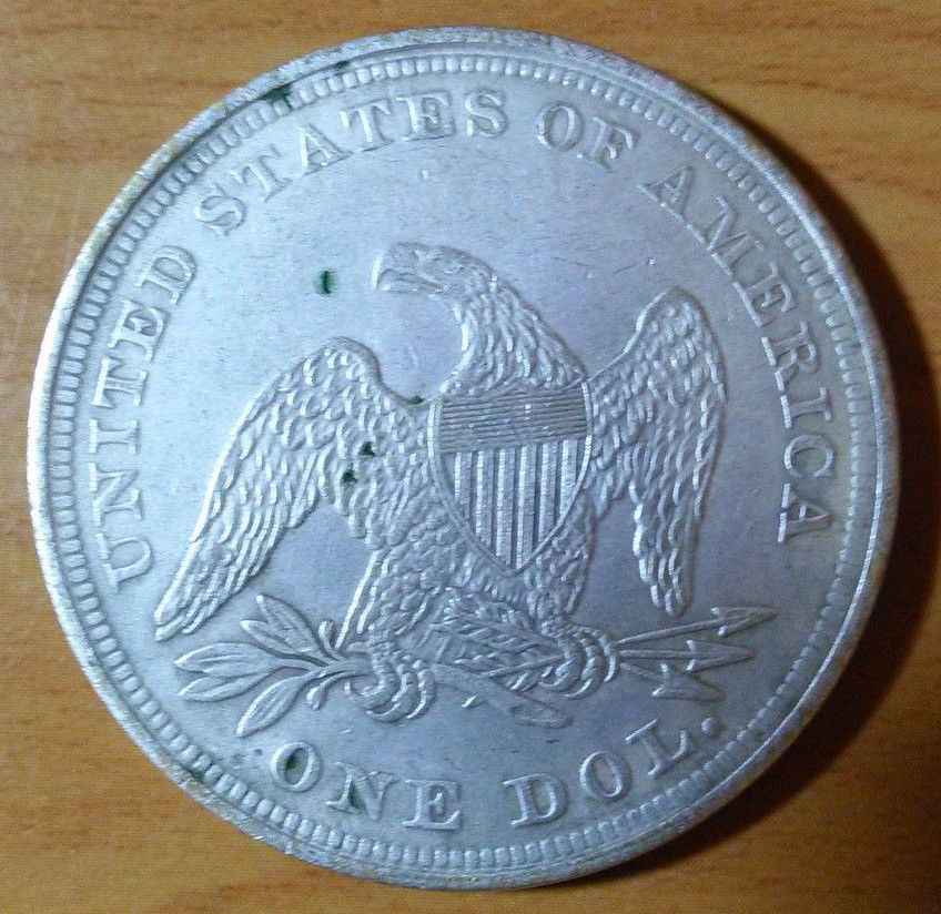 Counterfeit-1845-Liberty-Seated-Dollar