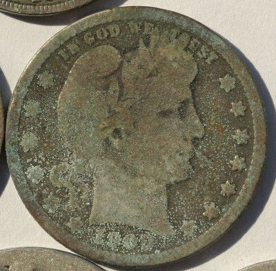 1909-O-Barber-Quarter-For-Grading-And-Value-Assessment.