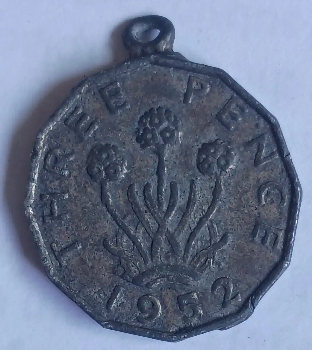 1952-3-Pence-Coin,-Or-Necklace-Charm?
